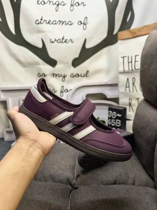Adidas Morado Blanco Sin Cordones Mary Jane Correa de Velcro Zapatillas Lifestyle 5