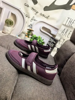 Adidas Morado Blanco Sin Cordones Mary Jane Correa de Velcro Zapatillas Lifestyle 7