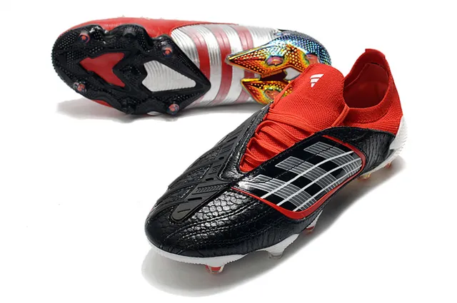 Adidas লাল কালো লো-কাট সক-ফিট আপার টেক্সচার্ড সিন্থেটিক লেদার ফার্ম-গ্রাউন্ড ফুটবল জুতো 16