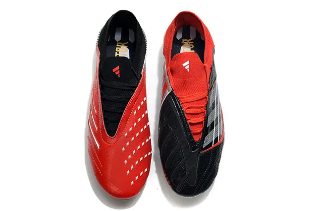 Adidas লাল কালো লো-কাট সক-ফিট আপার টেক্সচার্ড সিন্থেটিক লেদার ফার্ম-গ্রাউন্ড ফুটবল জুতো 18