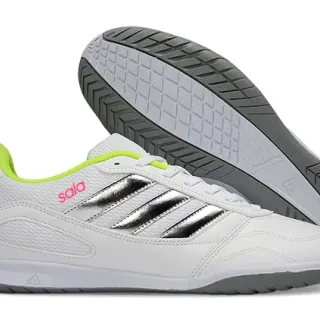Adidas Sala White Green Low-Top Indoor Court Sole Sneakers