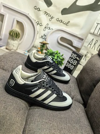Adidas Samba Black and Off-White Lifestyle Sneakers 9