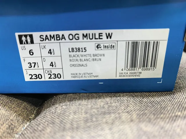 Adidas Samba Black and White Lace-Up Mule Loafers 2