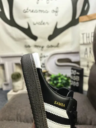 Adidas Samba Black and White Lace-Up Mule Loafers 3
