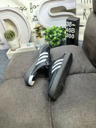 Adidas Samba Black and White Lace-Up Mule Loafers 6