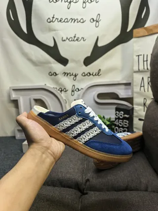 Adidas Samba Blue Suede Slip-On Lifestyle Sneakers 5