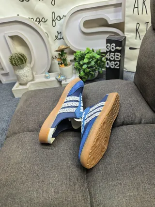 Adidas Samba Blue Suede Slip-On Lifestyle Sneakers 6