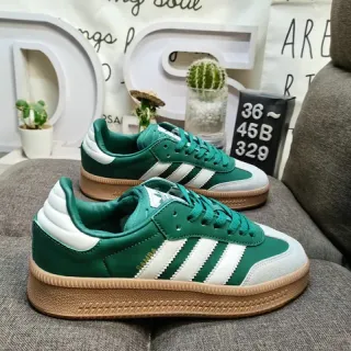 Adidas Samba Green and White Lifestyle Sneakers