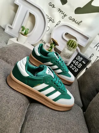 Adidas Samba Green and White Lifestyle Sneakers 9