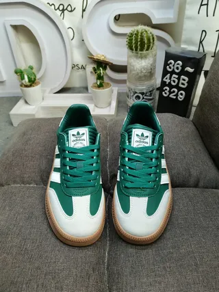 Adidas Samba Green and White Lifestyle Sneakers 10