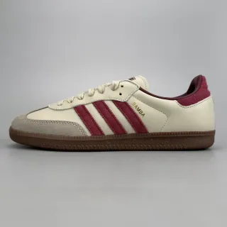 Adidas Samba Off-White and Burgundy Lifestyle Sneakers
