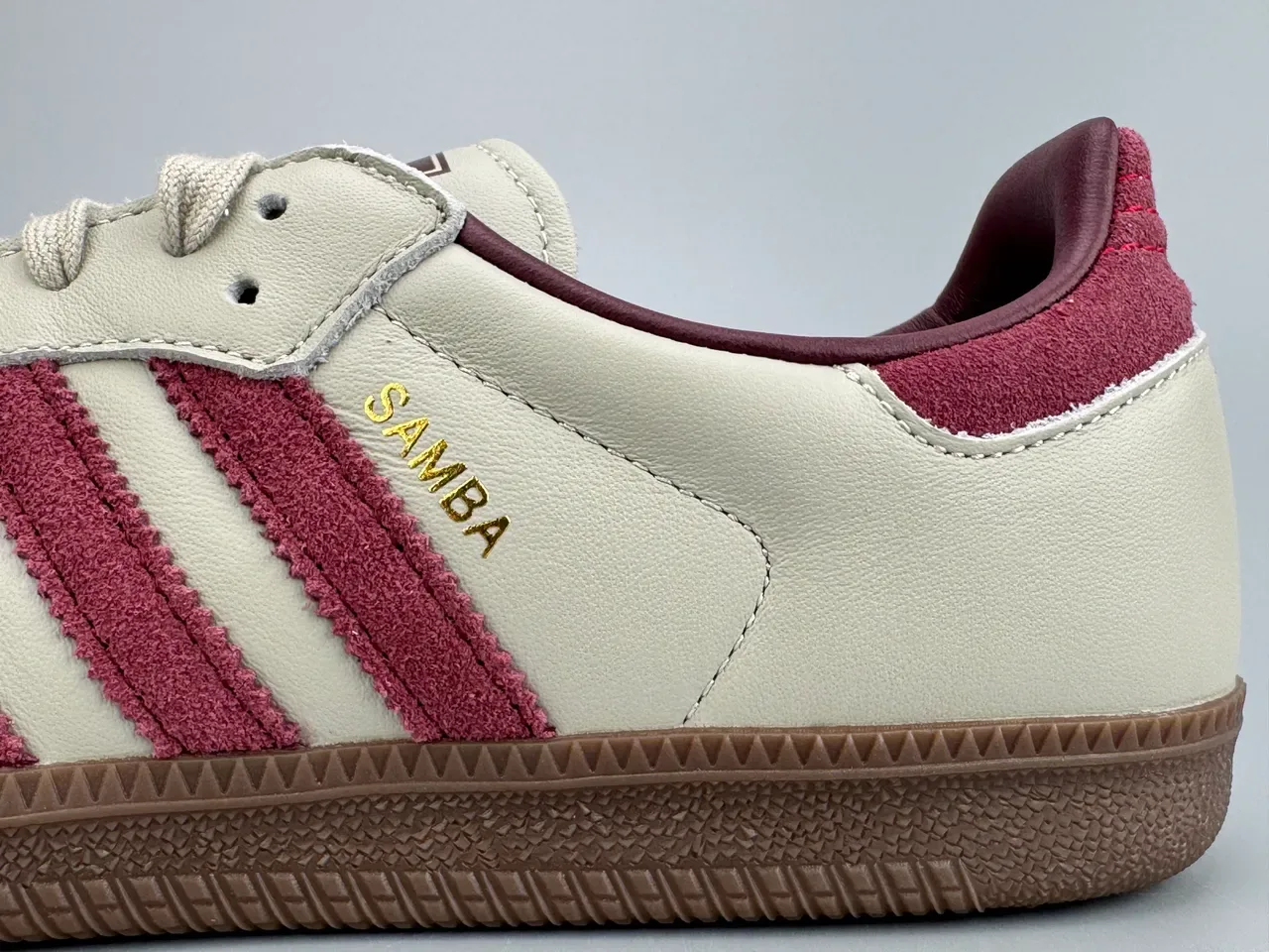 Adidas Samba Off-White and Burgundy Lifestyle Sneakers 3