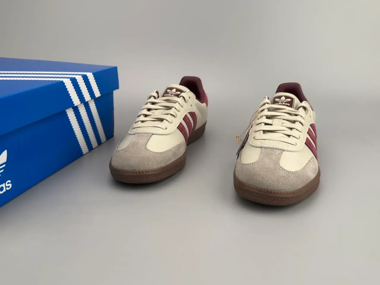 Adidas Samba Off-White and Burgundy Lifestyle Sneakers 5