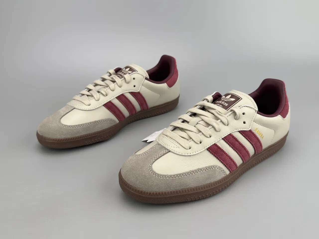 Adidas Samba Off-White and Burgundy Lifestyle Sneakers 7