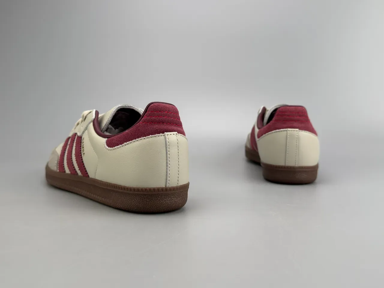 Adidas Samba Off-White and Burgundy Lifestyle Sneakers 8