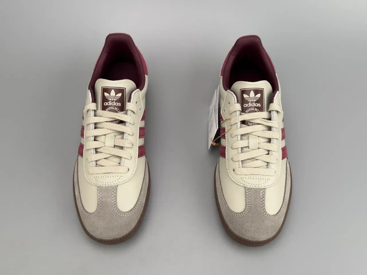 Adidas Samba Off-White and Burgundy Lifestyle Sneakers 9
