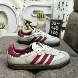 Adidas Samba Off-White and Magenta Lifestyle Sneakers