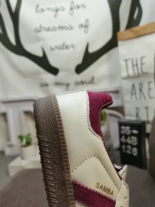 Adidas Samba Off-White and Magenta Lifestyle Sneakers 3