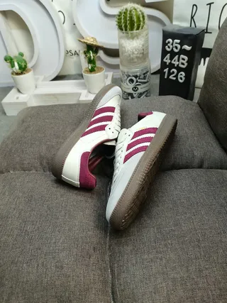 Adidas Samba Off-White and Magenta Lifestyle Sneakers 6