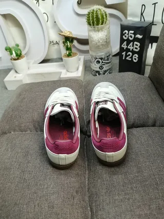 Adidas Samba Off-White and Magenta Lifestyle Sneakers 8