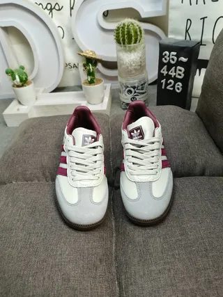 Adidas Samba Off-White and Magenta Lifestyle Sneakers 10