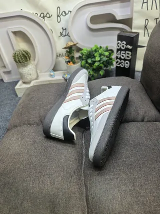 Adidas Samba Off-White Beige Black Lifestyle Sneakers 6