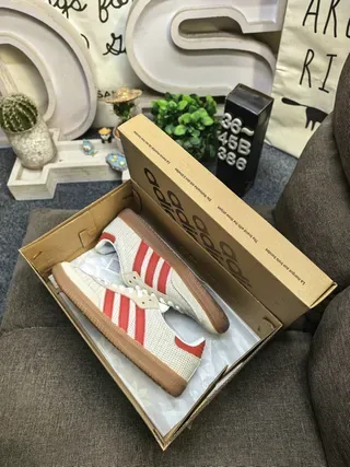 Adidas Samba OG Beige and Red Lifestyle Sneakers 3