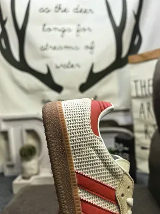 Adidas Samba OG Beige and Red Lifestyle Sneakers 4