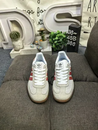 Adidas Samba OG Beige and Red Lifestyle Sneakers 10