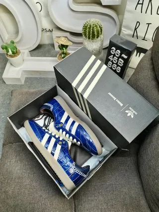 Adidas Samba OG Blue Croc-Embossed Lifestyle Sneakers 3