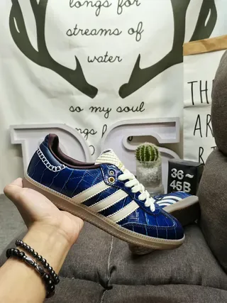 Adidas Samba OG Blue Croc-Embossed Lifestyle Sneakers 6