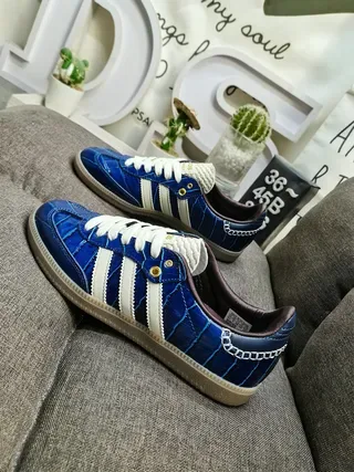 Adidas Samba OG Blue Croc-Embossed Lifestyle Sneakers 7