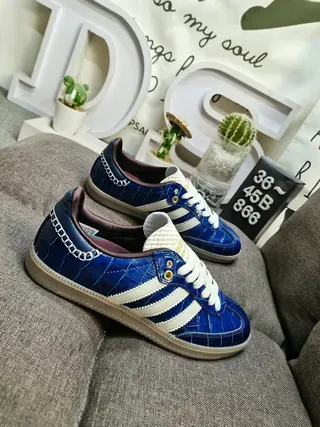 Adidas Samba OG Blue Croc-Embossed Lifestyle Sneakers 9