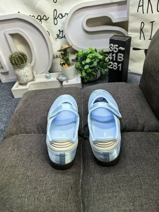 Adidas Samba OG Light Blue Cream Stripe Lifestyle Sneakers 8