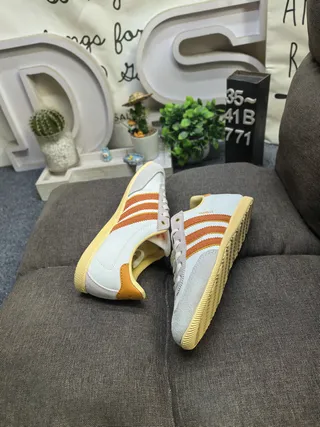 Adidas Samba OG Light Gray Mustard Yellow Rust Orange Lifestyle Sneakers 6