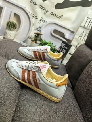 Adidas Samba OG Light Gray Mustard Yellow Rust Orange Lifestyle Sneakers 7