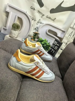 Adidas Samba OG Light Gray Mustard Yellow Rust Orange Lifestyle Sneakers 9