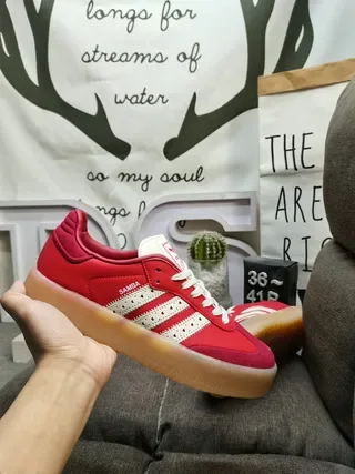 Adidas Samba Sneakers Lifestyle Rouges et Blanches 5