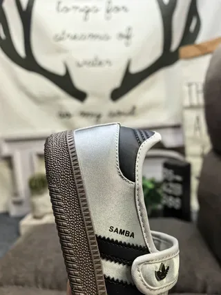 Adidas Samba Silver and Black Lifestyle Sneakers 3