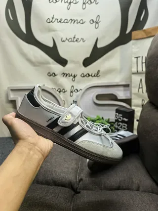 Adidas Samba Silver and Black Lifestyle Sneakers 5