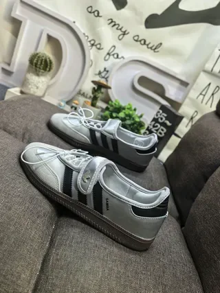 Adidas Samba Silver and Black Lifestyle Sneakers 7