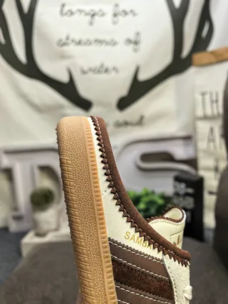 Adidas Samba Slip-On Mule Brown White Gum Casual Shoes 3