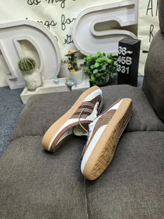 Adidas Samba Slip-On Mule Brown White Gum Casual Shoes 6