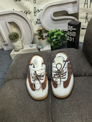 Adidas Samba Slip-On Mule Brown White Gum Casual Shoes 10