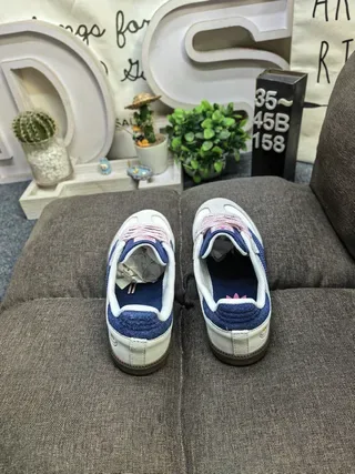 Adidas Samba White and Blue Lifestyle Sneakers 8