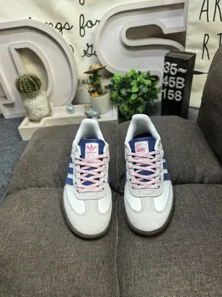 Adidas Samba White and Blue Lifestyle Sneakers 10