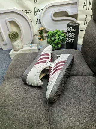Adidas Samba White and Gold Glitter Lifestyle Sneakers 6