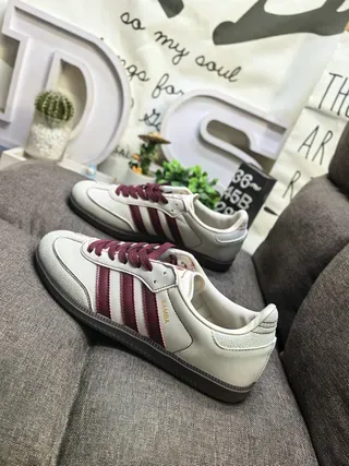 Adidas Samba White and Gold Glitter Lifestyle Sneakers 7