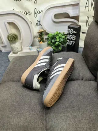 Adidas Samba White and Gold Glitter Lifestyle Sneakers 16