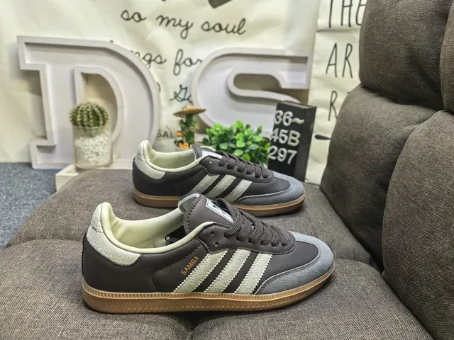 Adidas Samba White and Gold Glitter Lifestyle Sneakers 21